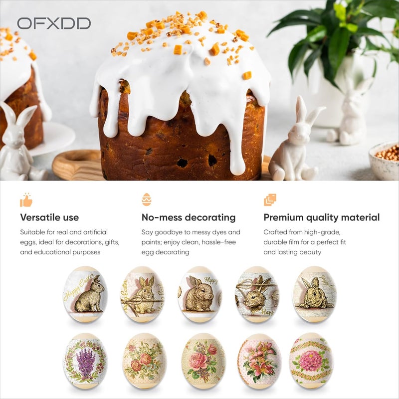 OFXDD Egg Wraps Easter 14 Pcs - Easter Egg Wraps Ukrainian with Patterns - Orthodox Slavic Easter Egg Shrink Wrappers - Thermo Heat Egg Sleeves Easter for Traditional Pysanky - Image 3